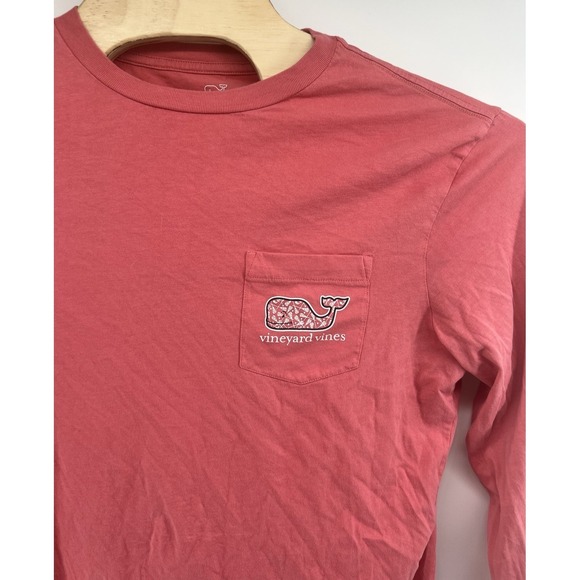 Vineyard Vines  Long Sleeve Pocket Tee Pink Men's Size Medium Lacrosse Whale - Picture 3 of 5